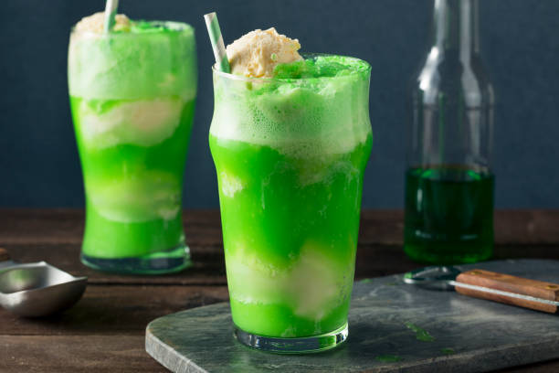 istock Homemade Green Ice Cream Soda Float 650986578