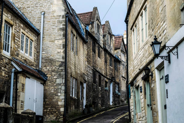 istock View.English street.bradford on Avon. 650990622