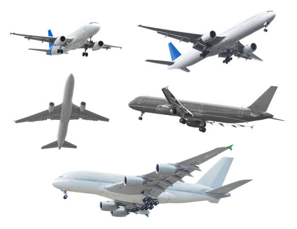 istock Collection of passenger aircraft isolated on white background 651005954