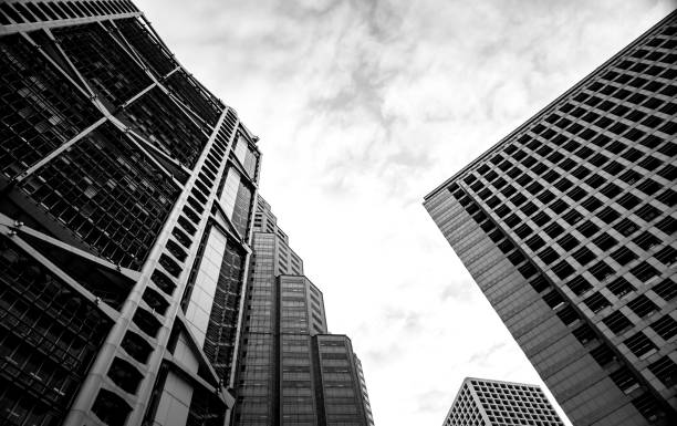 istock Office building window close up with Black & white Color 651079630