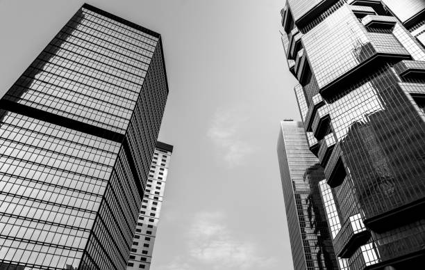 istock Office building window close up with Black & white Color 651079658