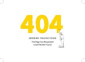 Error 404 page with a painter vector illustration