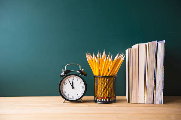istock Books and blackboard, school supplies, back to school 651146094