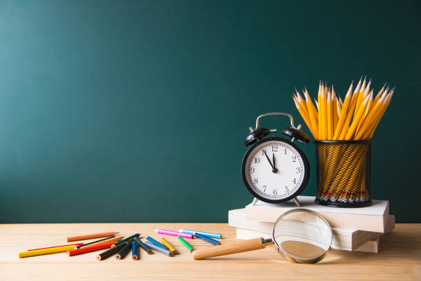 istock Books and blackboard, school supplies, back to school 651146170