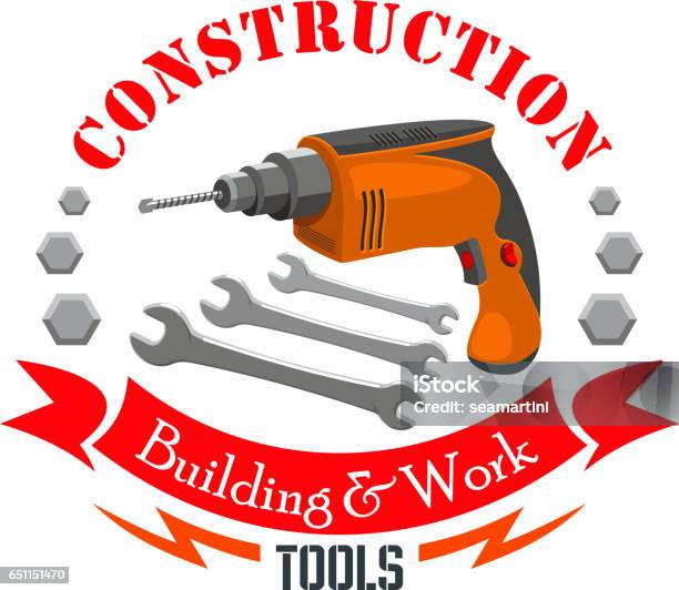 Construction Building Work Tools Sign Stock Illustration - Download ...