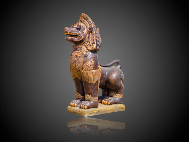 Backyard stucco wall with a lion fountain