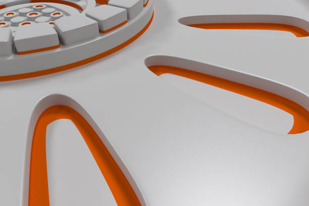 istock White futuristic technological background with glowing lines 651160370