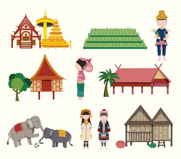 タイ北部旅行要素 - elephant animal isolated white background点のイラスト素材／クリップアート素材／マンガ素材／アイコン素材