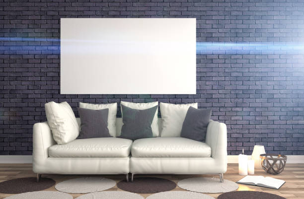 istock mock up poster frame in interior background. 3D Illustration 651166278