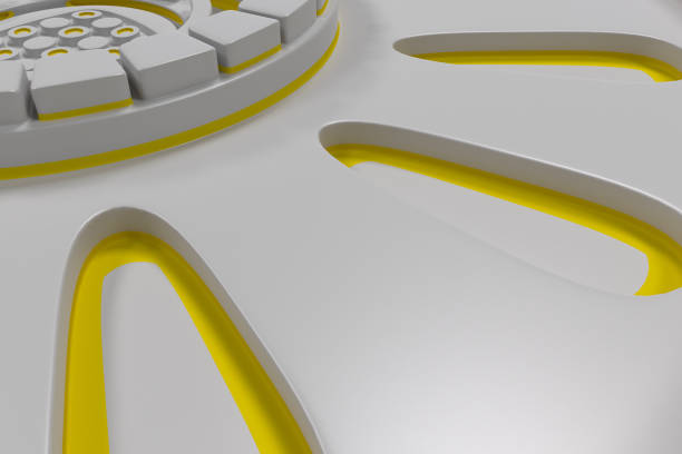 istock White futuristic technological background with glowing lines 651166398