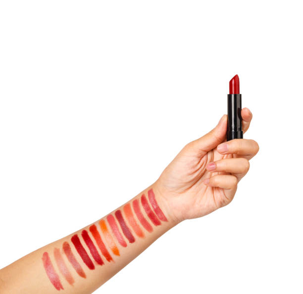 istock Female hand with red lipstick 651173150