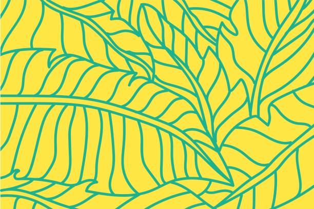 leaf wzór - banana leaf stock illustrations