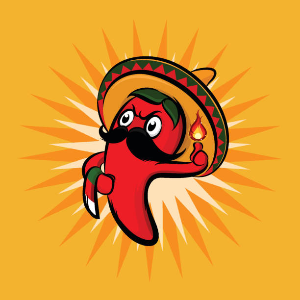 chili sombrero ma - chili pepper spice thailand food stock illustrations