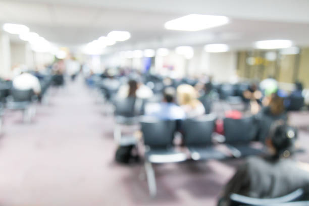istock Abstract blur airport interior for background 651181362