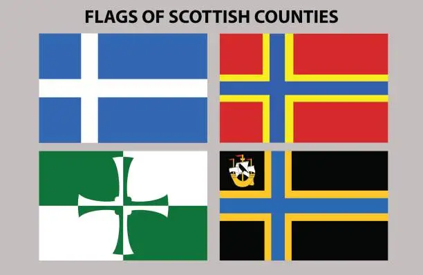 Vector illustration of Scottish Counties.