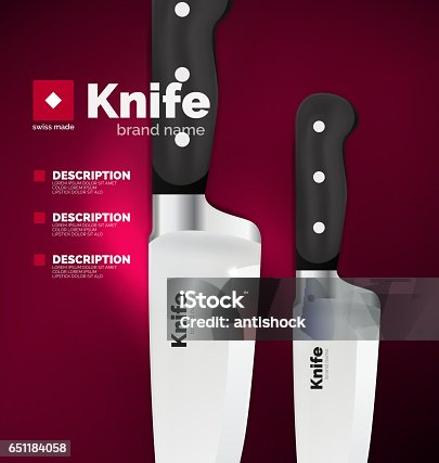 istock Vector Swiss made knife ad template 651184058