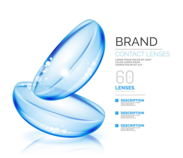 Vector eye contacts lenses ad template vector art illustration