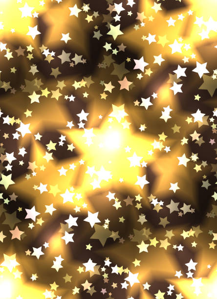 istock Seamless texture with a luxurious gold stars and bokeh. 651191328