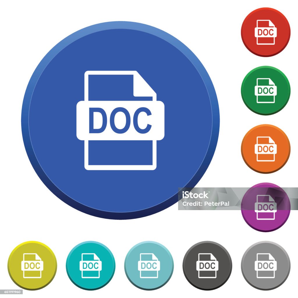 Doc File Forme Doc File Format Beveled Buttons Stock Illustration - Download Image Now ...