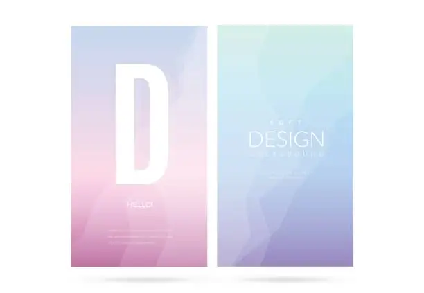 Vector illustration of Blurred soft color gradient vertical background set