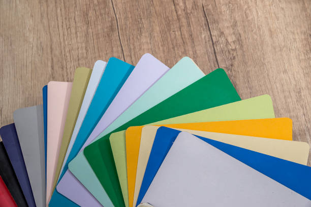 istock wood color guide on desk 651195560