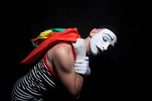 istock Mime with colorful shopping bags 651198076