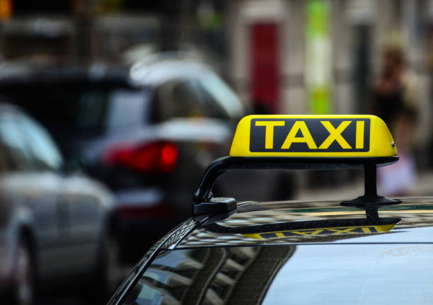 istock Taxi sign on car 651201858