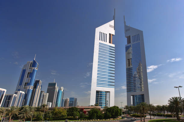 istock Futuristic architecture in Dubai, Emirate towers, United Arab Emirates 651202848
