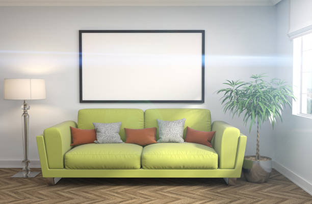 istock mock up poster frame in interior background. 3D Illustration 651207046
