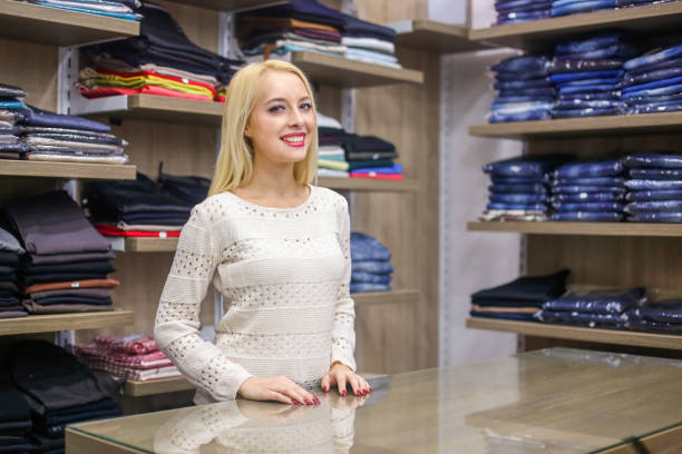istock Saleswoman in store 651223064