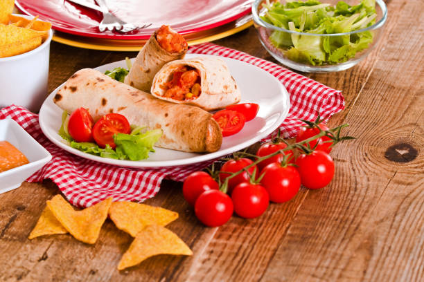 istock Tortilla wraps with chicken and vegetable. 651223504