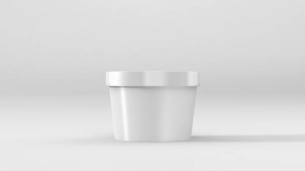 istock White Food Plastic Tub Container For Dessert 651235844