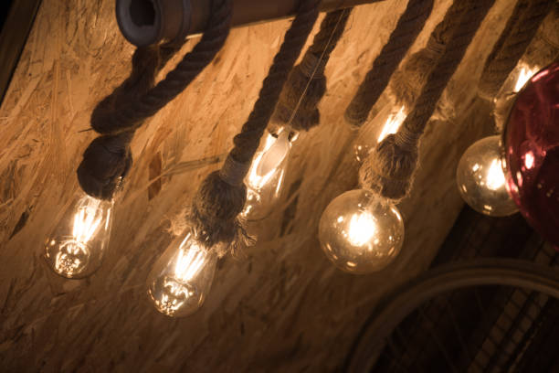 istock Decorative antique edison style filament light bulbs 651239764