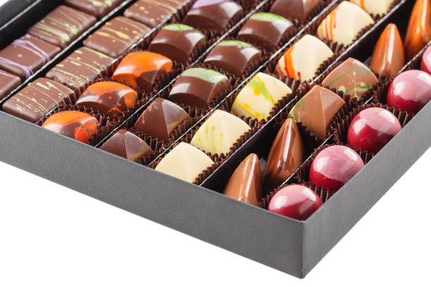 istock Set of chocolate candies in a box 651240866