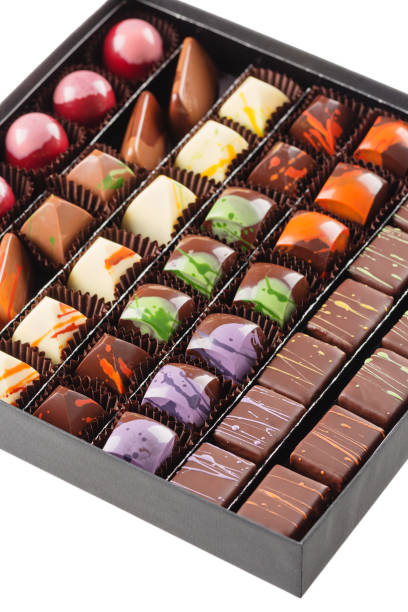 istock Set of chocolate candies in a box 651240868