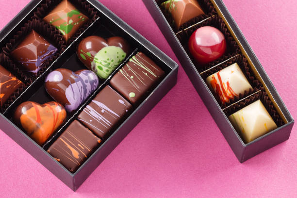 istock Set of chocolate candies in a box 651240906