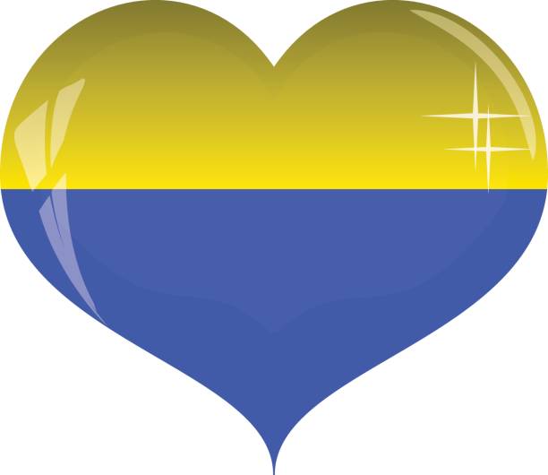 Hati Dengan Warna Kuning Dan Biru Bendera Ukraina Di Latar Belakang Putih  Ilustrasi Stok - Unduh Gambar Sekarang - iStock
