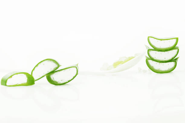 istock Studio shot of aloe vera leaf and bath salts 651251588