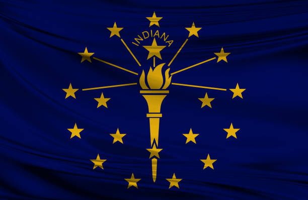 istock Indiana State waving flag 651254524