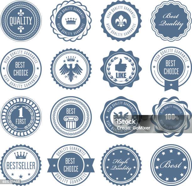 Emblems Badges And Stamps Awards And Seals Designs Stock Illustration - Download Image Now