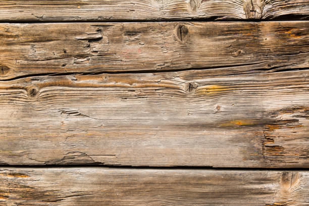 Detail of rough wooden planks with horizontal veins