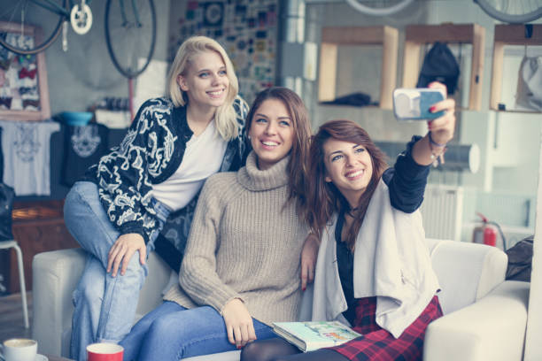istock Three best friends in a cafe. 651306874