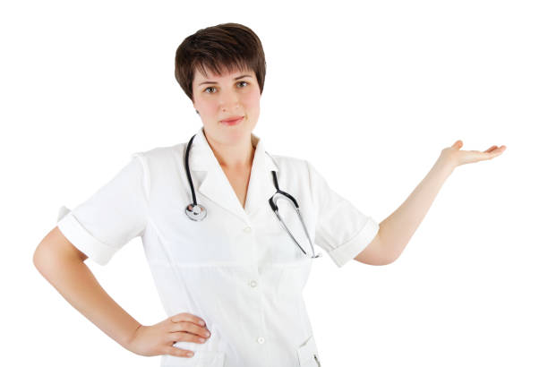 doctor woman with a stethoscope - doctor wom imagens e fotografias de stock