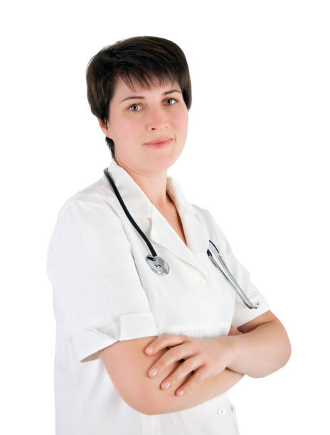 doctor woman with a stethoscope - doctor wom imagens e fotografias de stock