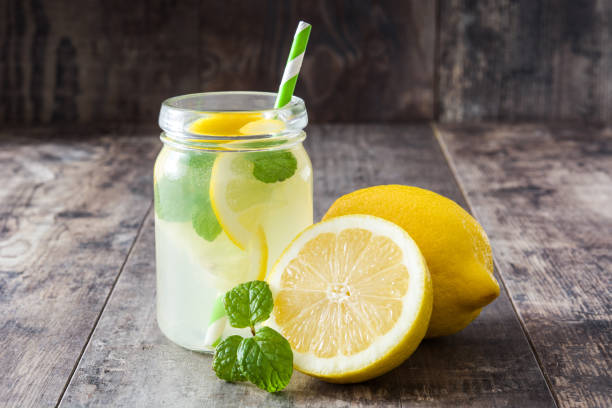 istock Lemonade drink in a jar glass 651322476