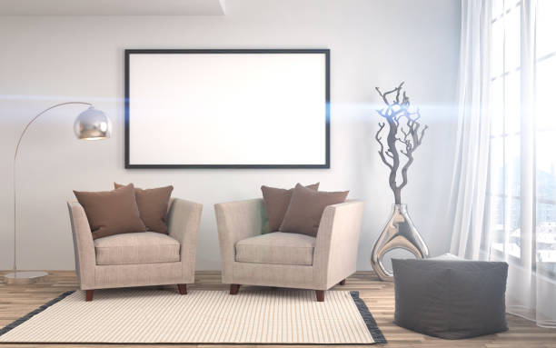 istock mock up poster frame in interior background. 3D Illustration 651330894
