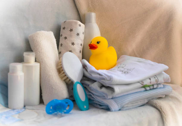 istock Baby accessories for hygiene 651338598