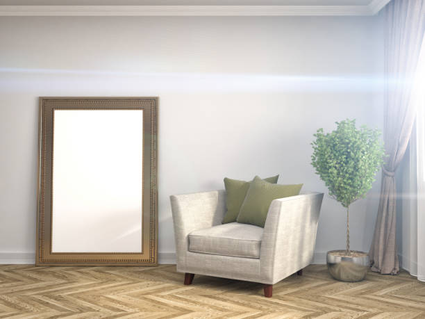 istock mock up poster frame in interior background. 3D Illustration 651338722