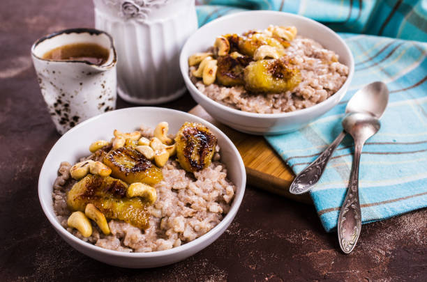 istock Rice porridge with banana 651342186