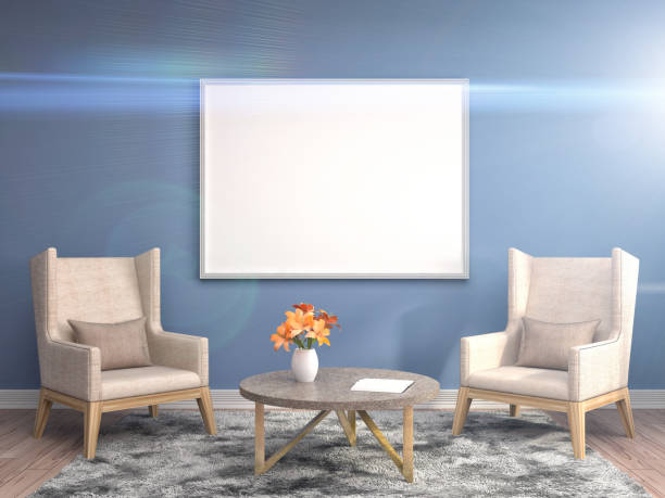istock mock up poster frame in interior background. 3D Illustration 651346012